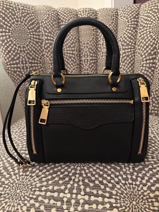 Rebecca Minkoff Handbags - Rebecca Minkoff Mab Black Leather Small Speedy Top Handle Satchel Bag w/ Strap